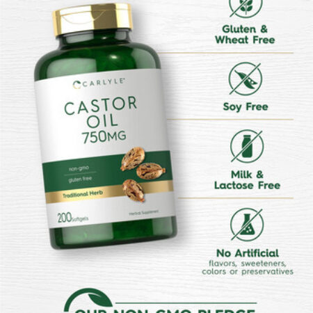 Suplemento De Óleo De Rícino Carlyle 750 Mg 200 Cápsulas Gel - Imagem 3