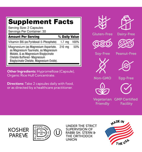 Suplemento Zahler Magnesium Complex 210 Mg Com Vitamina B6 - Imagem 5