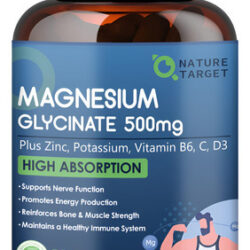 Suplemento Nature Target Glicinato De Magnésio 500 Mg 120 Cá