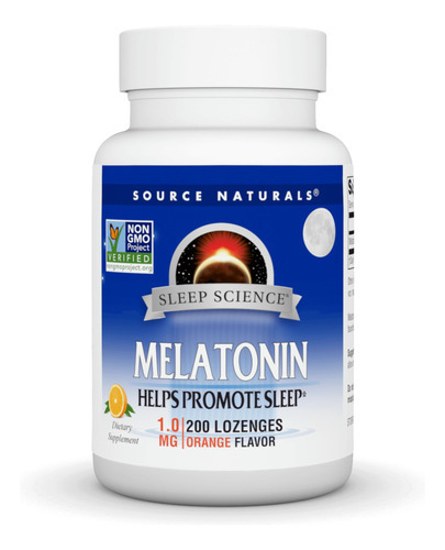 Suplemento Source Naturals Melatonina 1 Mg 200 Pastilhas De