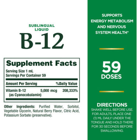 Suplemento Nature&quots Bounty Vitamina B12 5000mcg Sublingual - Imagem 2