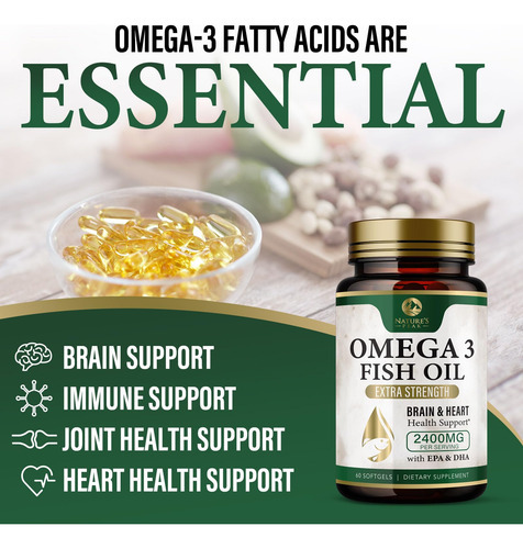 Suplemento De Óleo De Peixe Nature"s Peak 2400mg Omega 3 60 - Imagem 5