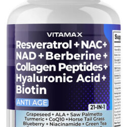 Suplemento Vitamax Resveratrol Nad+ácido Hialurônico Berberi