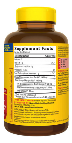 Suplemento Nature Made Burp-less Ultra Omega-3 1400mg 90 Sof - Imagem 7