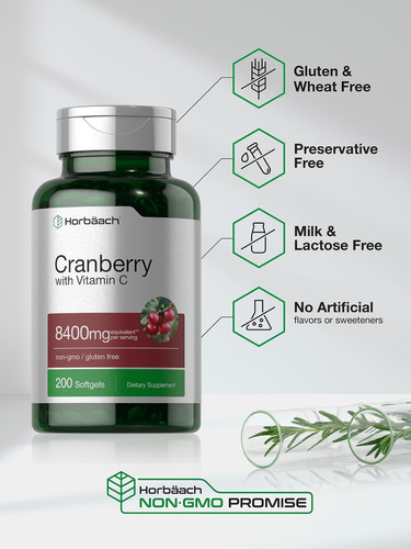 Suplemento Horbäach Cranberry Pills 8400mg Com Vitamina C - Imagem 5