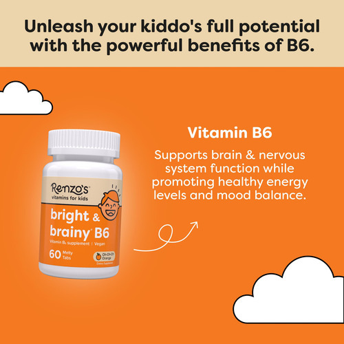 Vitamina B6 Renzo"s Bright & Brainy Para Crianças 60 Comprim - Imagem 3
