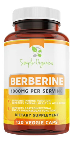 Suplemento Simple-organics Berberine 500 Mg (1000 Mg/porção)