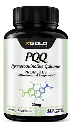 Suplemento X Gold Health Pqq, Cápsulas Vegetais De 20 Mg (12