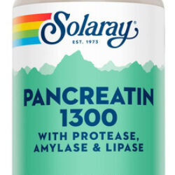 Suplemento Solaray Pancreatin 1300 Com Mamão 90 Cápsulas