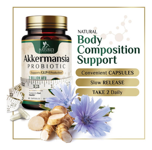 Suplemento Nature"s Nutrition Glp-1 Akkermansia 60 Cápsulas - Imagem 5