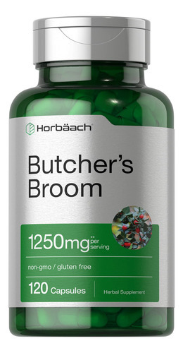 Suplemento Horbaach Butcher"s Broom Capsules 1250 Mg 120 Ct