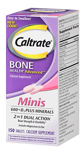 Suplemento Caltrate Minis 600 Plus D3 De Cálcio 150 Comprimi - Imagem 7