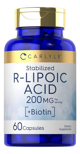 Suplemento De Ácido Carlyle R-lipóico 200mg | 60 Cápsulas Co