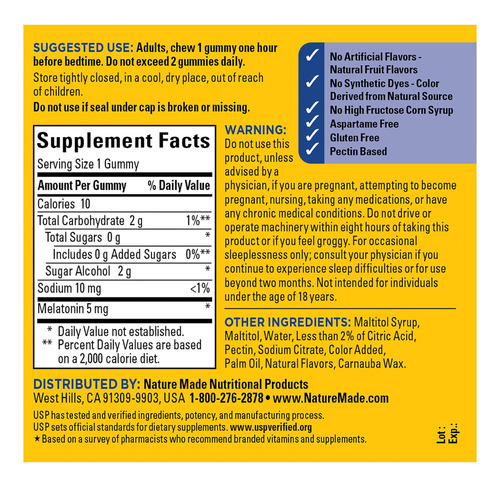 Suprimento Natural De 5 Mg De Melatonina Sleep Aid Para 70 D - Imagem 6