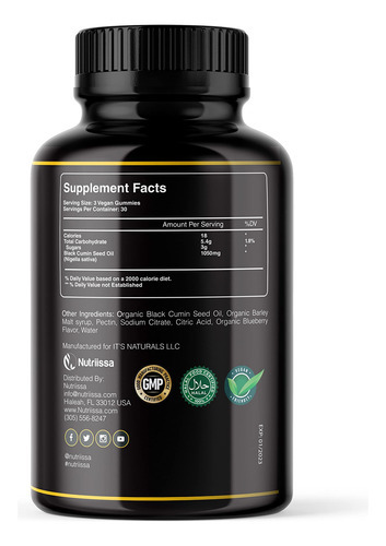 Suplemento De Óleo De Semente Preta Orgânico Nutriissa Gummy - Imagem 5
