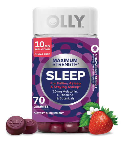 Sleep Gummy Olly Max Strength Com 10 Mg De Melatonina, 50 Un