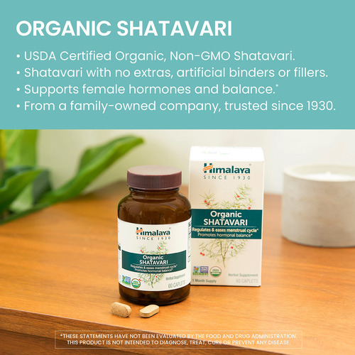 Suplemento Himalaya Organic Shatavari 1.300mg 60 Cápsulas - Imagem 3