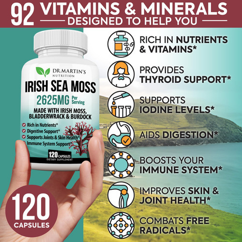 Suplemento Dr. Martin"s Nutrition Irish Sea Moss 2625 Mg 120 - Imagem 2