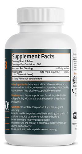 Suplemento De Vitamina D3 Bronson 5.000 Ui Para 1 Ano, Forne - Imagem 2