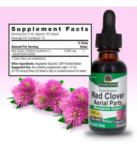 Suplemento Nature"s Answer Extrato De Trevo Vermelho 30ml De - Imagem 3