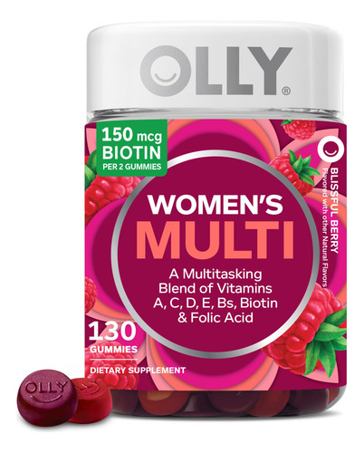Multivitamínico Gummy Olly, Vitaminas Femininas A, D, C, E,