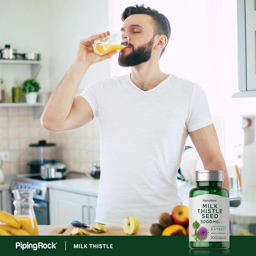 Suplemento Piping Rock Milk Thistle 3000 Mg 200 Cápsulas - Imagem 6