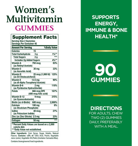 Suplementos Vitamínicos Nature"s Bounty Women 90 Gummies - Imagem 3