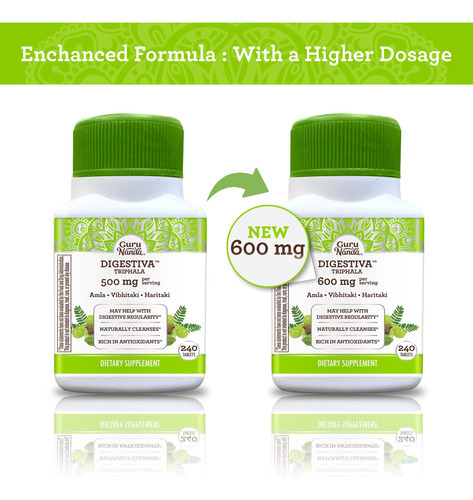Suplemento Gurunanda Digestiva Triphala 240 Comprimidos - Imagem 7