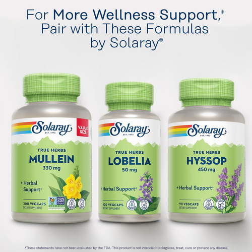 Suplemento Solaray Mullein Leaf 100 Cápsulas Veganas - Imagem 6