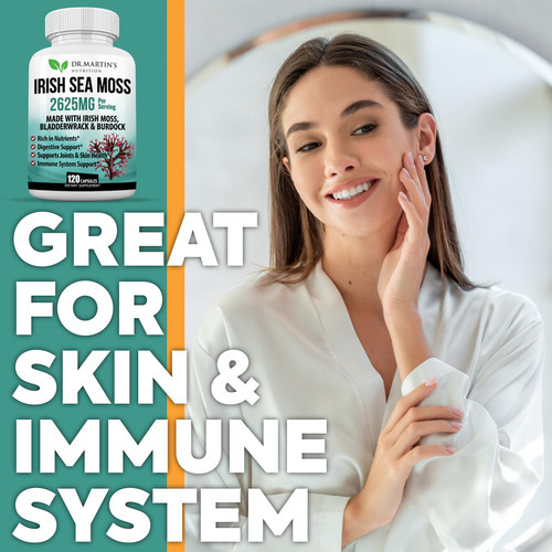Suplemento Dr. Martin"s Nutrition Irish Sea Moss 2625 Mg 120 - Imagem 7