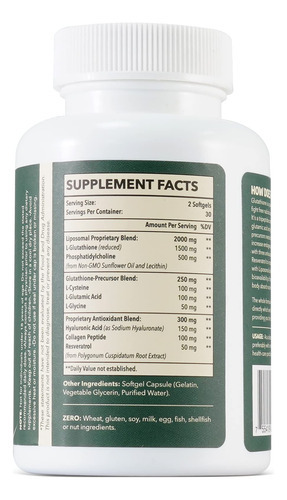Suplemento Guigmiens Glutationa Lipossomal 2000 Mg Com Ha + - Imagem 9