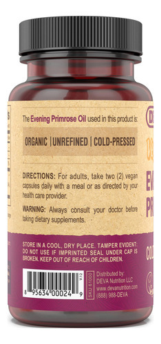 Suplemento Deva Vegan Evening Primrose Oil 90 Cápsulas - Imagem 4