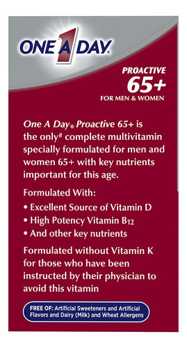Multivitamínico One A Day Proactive 65+ Para Homens E Mulher - Imagem 3