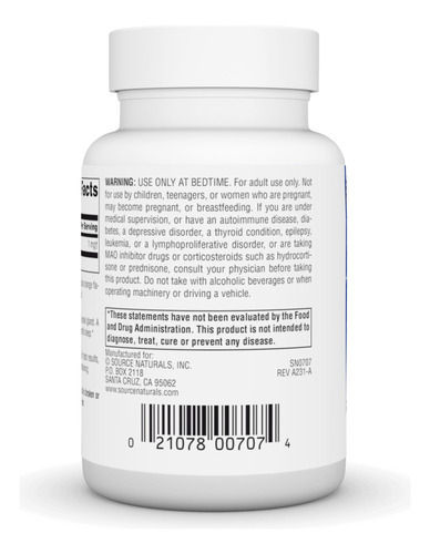Suplemento Source Naturals Melatonina 1 Mg 200 Pastilhas De - Imagem 3