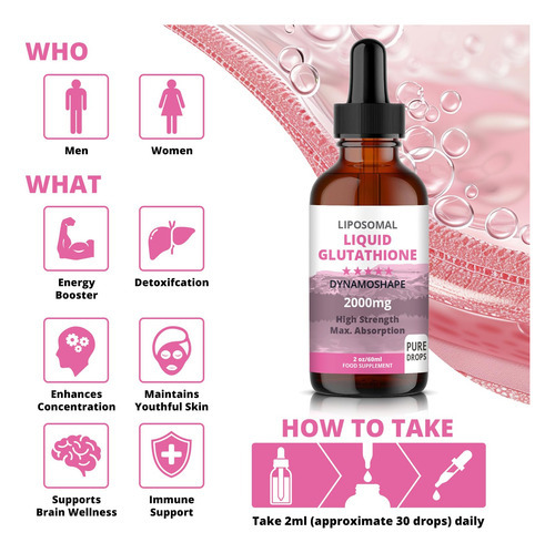 Suplemento De Glutationa Lipossomal De 2000 Mg Com Vitamina - Imagem 5