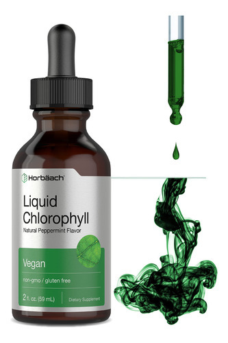Suplemento De Clorofila Líquida Horbaach 60ml Vegano Não Tra