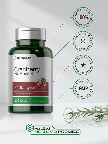 Suplemento Horbäach Cranberry Pills 8400mg Com Vitamina C - Imagem 6