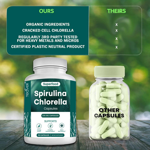 Suplemento Teaveli Em Cápsulas Orgânicas De Espirulina E Clo - Imagem 5