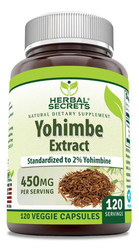 Suplemento Herbal Secrets: Extrato De Ioimba 450 Mg 120 Cáps