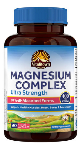 Suplemento Vitalitown Ultra Strength Magnésio Complex 400 Mg