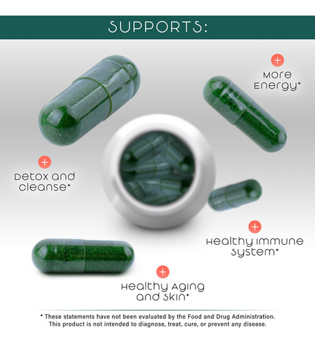 Suplemento Teaveli Em Cápsulas Orgânicas De Espirulina E Clo - Imagem 3