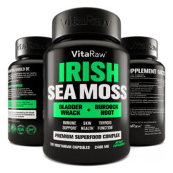 Suplemento Vitaraw Sea Moss Em Cápsulas De 2400 Mg Com Barda