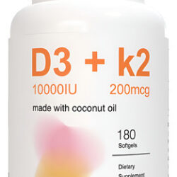 Suplemento Youthvita D3 K2 Vitamina 10000ui 180 Cápsulas Gel
