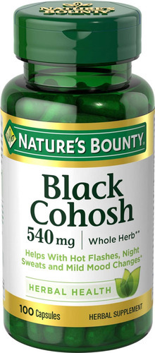 Suplemento Nature"s Bounty Black Cohosh Root 540 Mg 100 Cáps