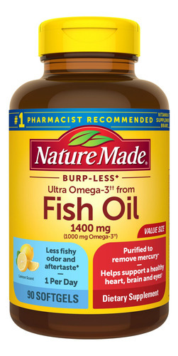 Suplemento Nature Made Burp-less Ultra Omega-3 1400mg 90 Sof