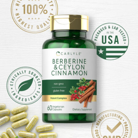 Suplemento Carlyle Berberine Ceylon Canela 2000 Mg 60 Cápsul - Imagem 6