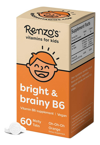 Vitamina B6 Renzo"s Bright & Brainy Para Crianças 60 Comprim