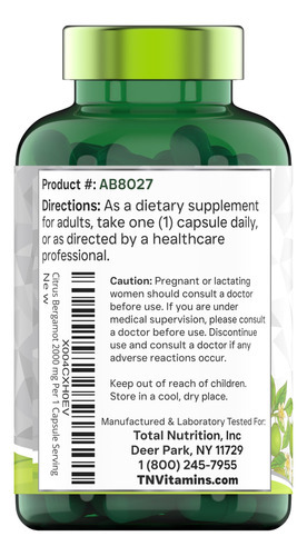 Suplemento De Vitaminas Citrus Bergamota 2000 Mg - 180 Cápsu - Imagem 7