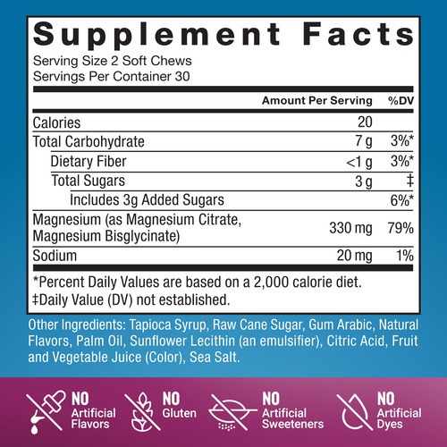 Suplemento Force Factor Ultimate Magnesium 330 Mg 60 Soft Ch - Imagem 7