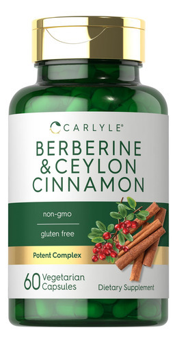 Suplemento Carlyle Berberine Ceylon Canela 2000 Mg 60 Cápsul